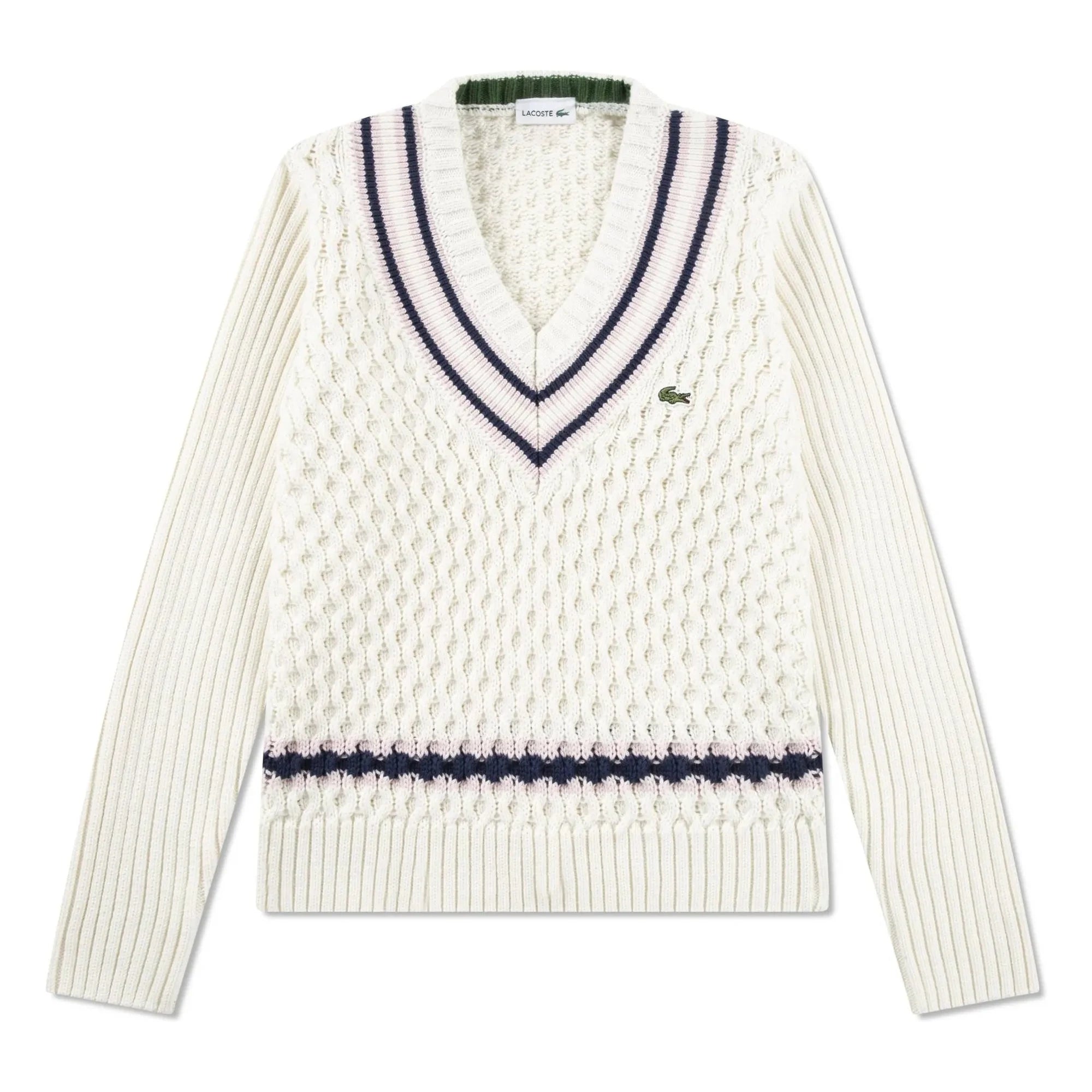 Lacoste - Jersey de punto trenzado de algodón orgánico | Crudo