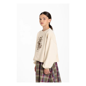 Hundred Pieces - Belmont Wild Horses organik pamuk hoodie | Krem