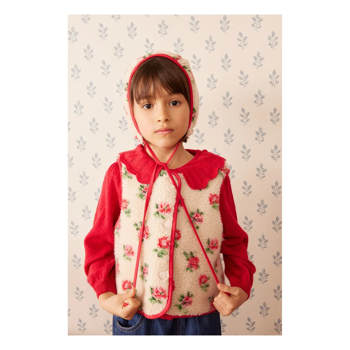 Hola Simone - Gorro Léo Sherpa Floral | Crema