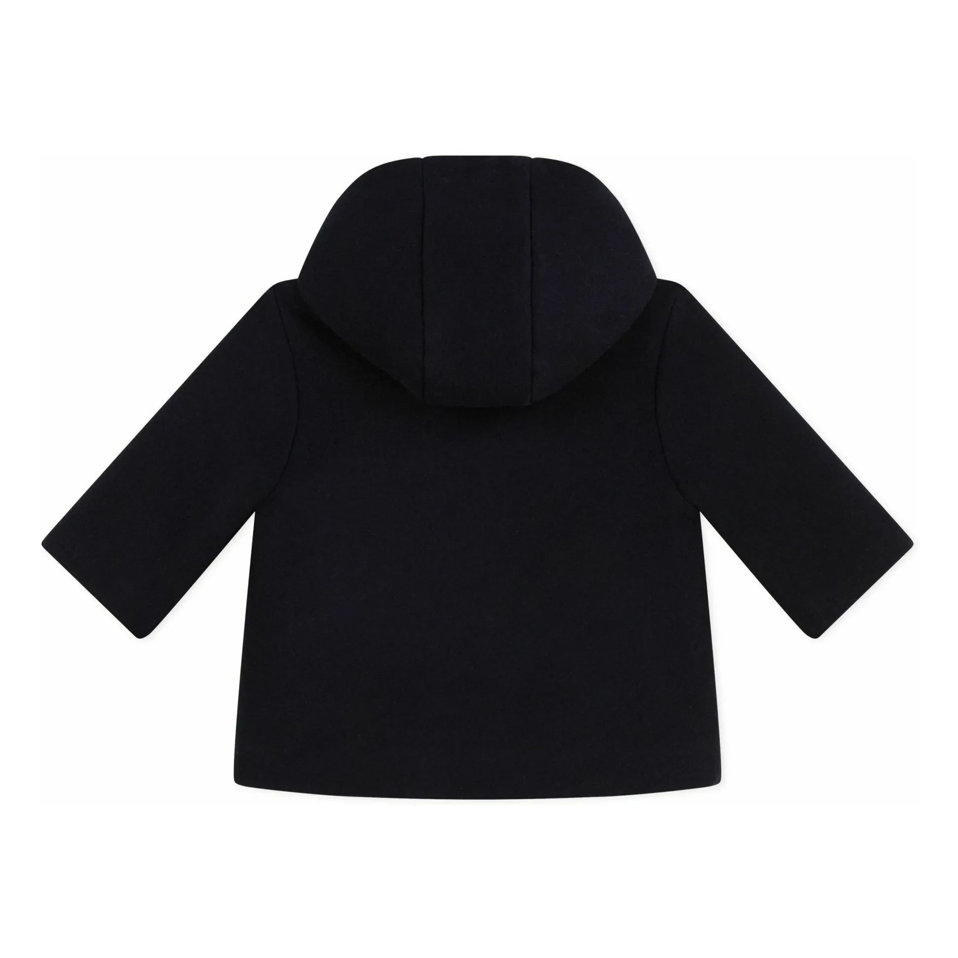 Petit Bateau - Abrigo de lana abotonado azul marino para bebé