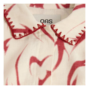 OAS - Camisa de lino Vera Tribalo | Rojo