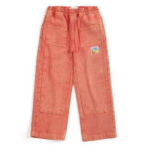 Bobo Choses - Organik Pamuk Twill Panel Pantolon | Kırmızı