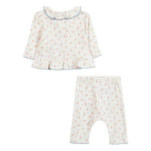 Tartine et Chocolat - Conjunto de camiseta y mallas florales | Crudo