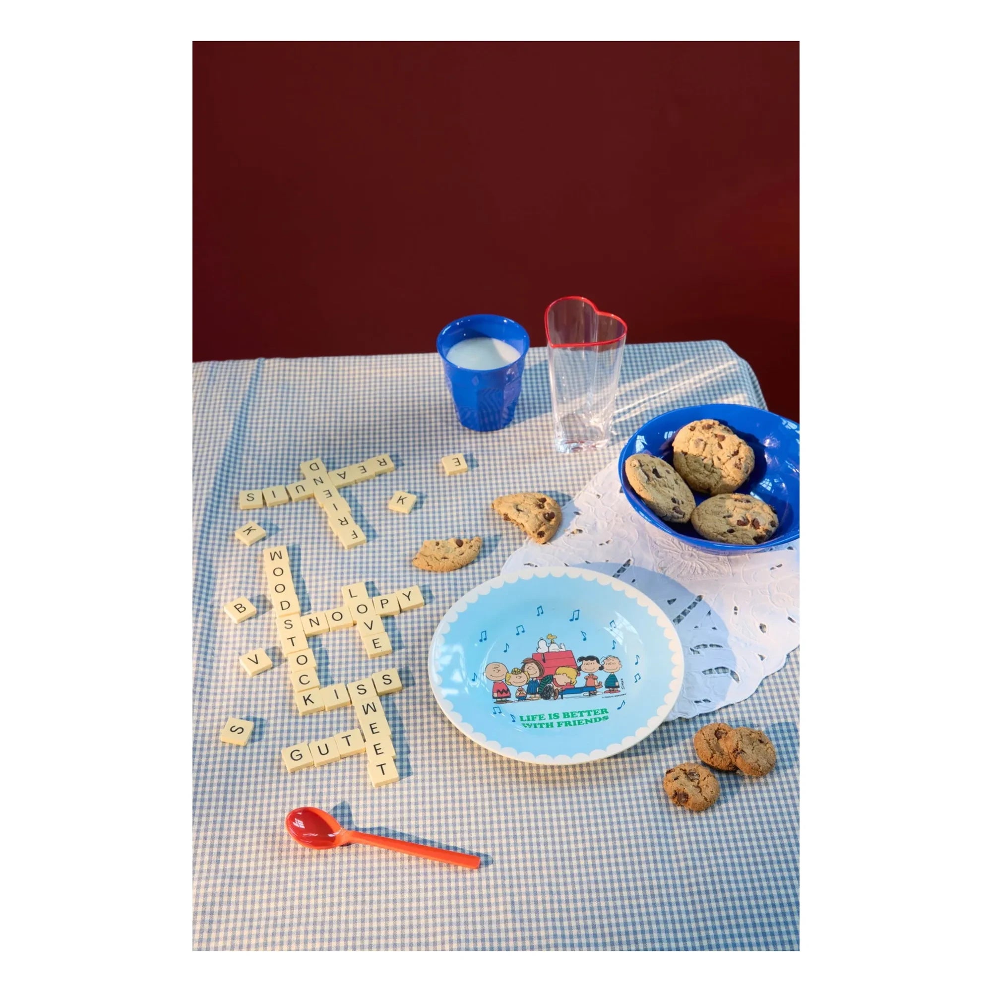 Plato de melamina Rice - Life Is Better Together - Rice x Snoopy | Azul