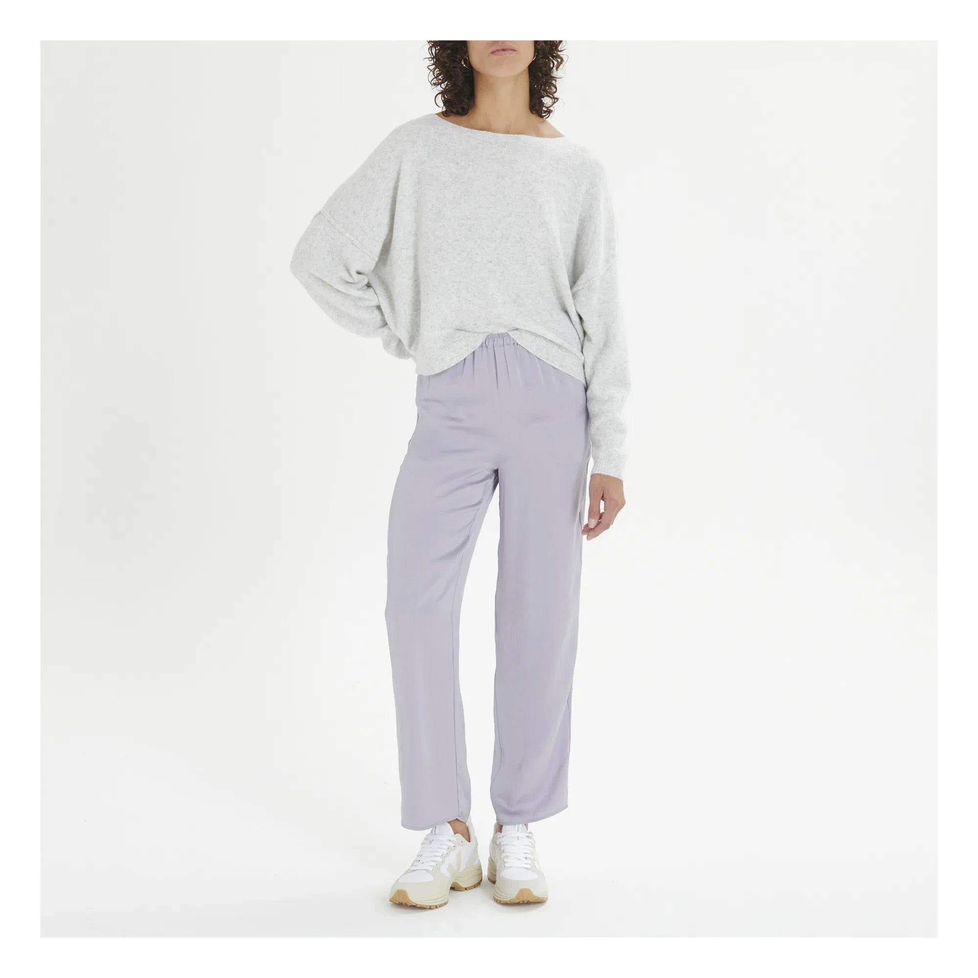 American Vintage - Sudadera de lana Damsville con cuello barco | Gris jaspeado