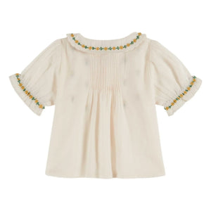 Emile et Ida - Blusa bordada con flores | Crema