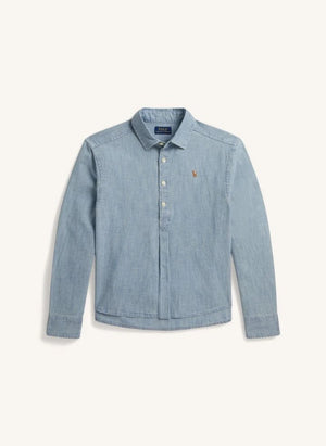 Ralph Lauren - Camisa de Logotipo de 4 Botones | Azul