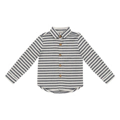 Donsje - Camisa de algodón orgánico a rayas Leom | Azul marino