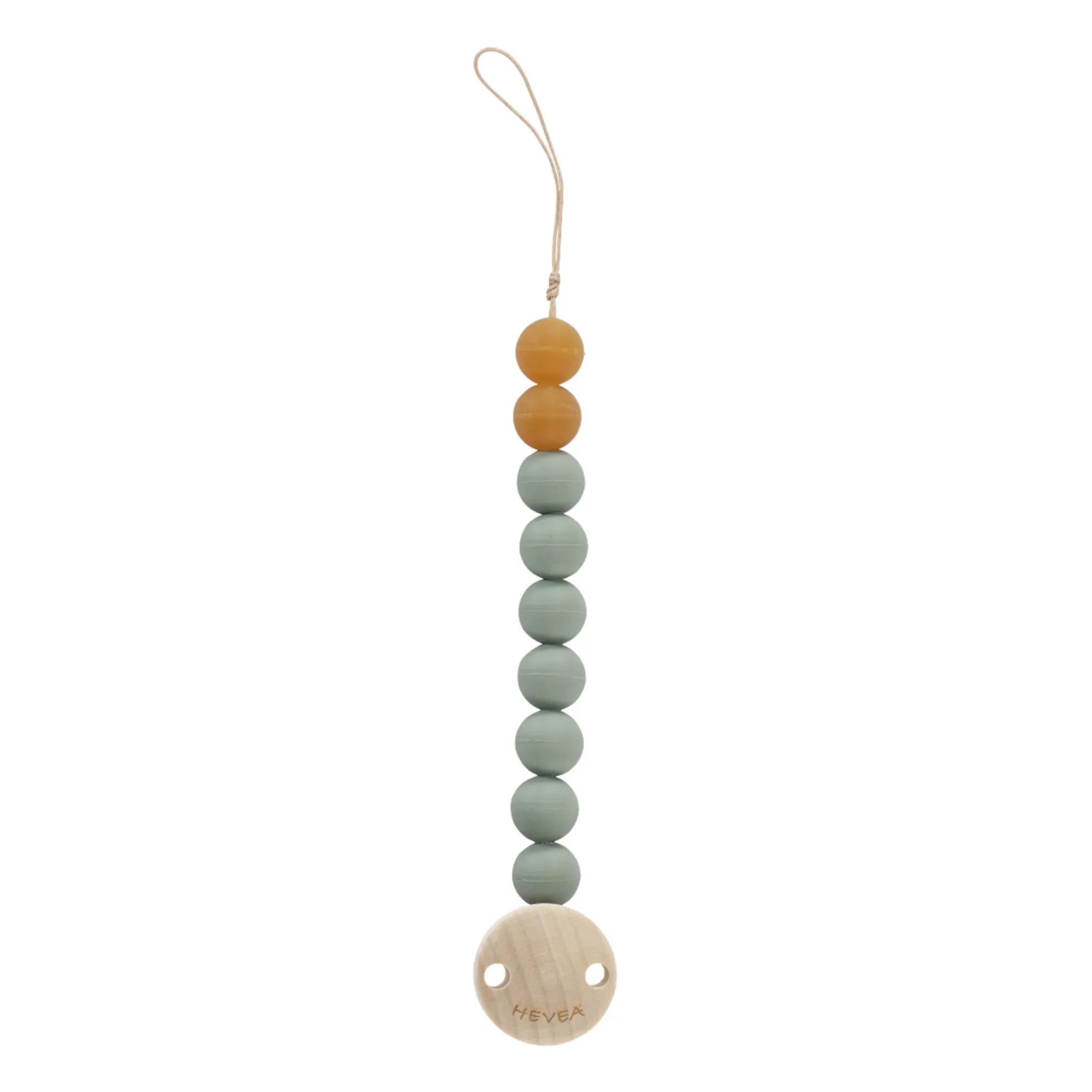 Hevea - Goma Natural y Clip para Chupete de Caucho | Verde almendra