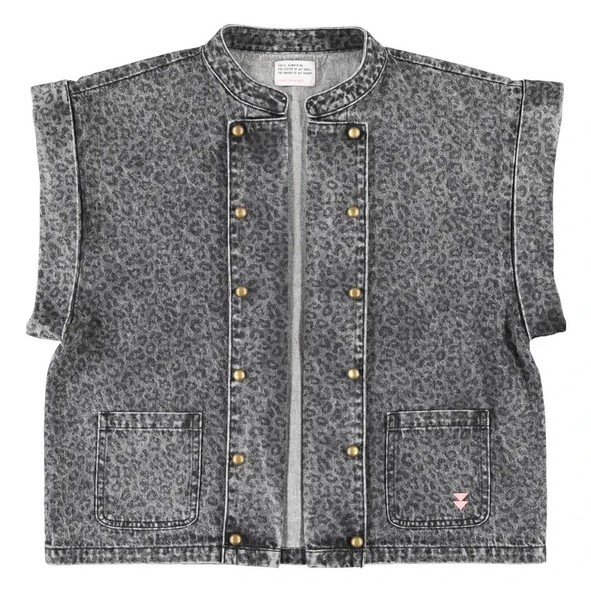Sisters Department - Chaqueta de algodón Animal | Negro lavado