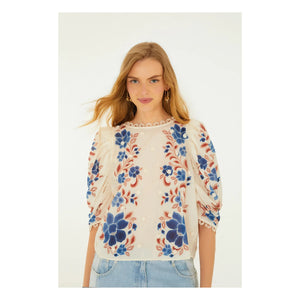 Farm Rio - Blusa Renata con diseño floral | Arena