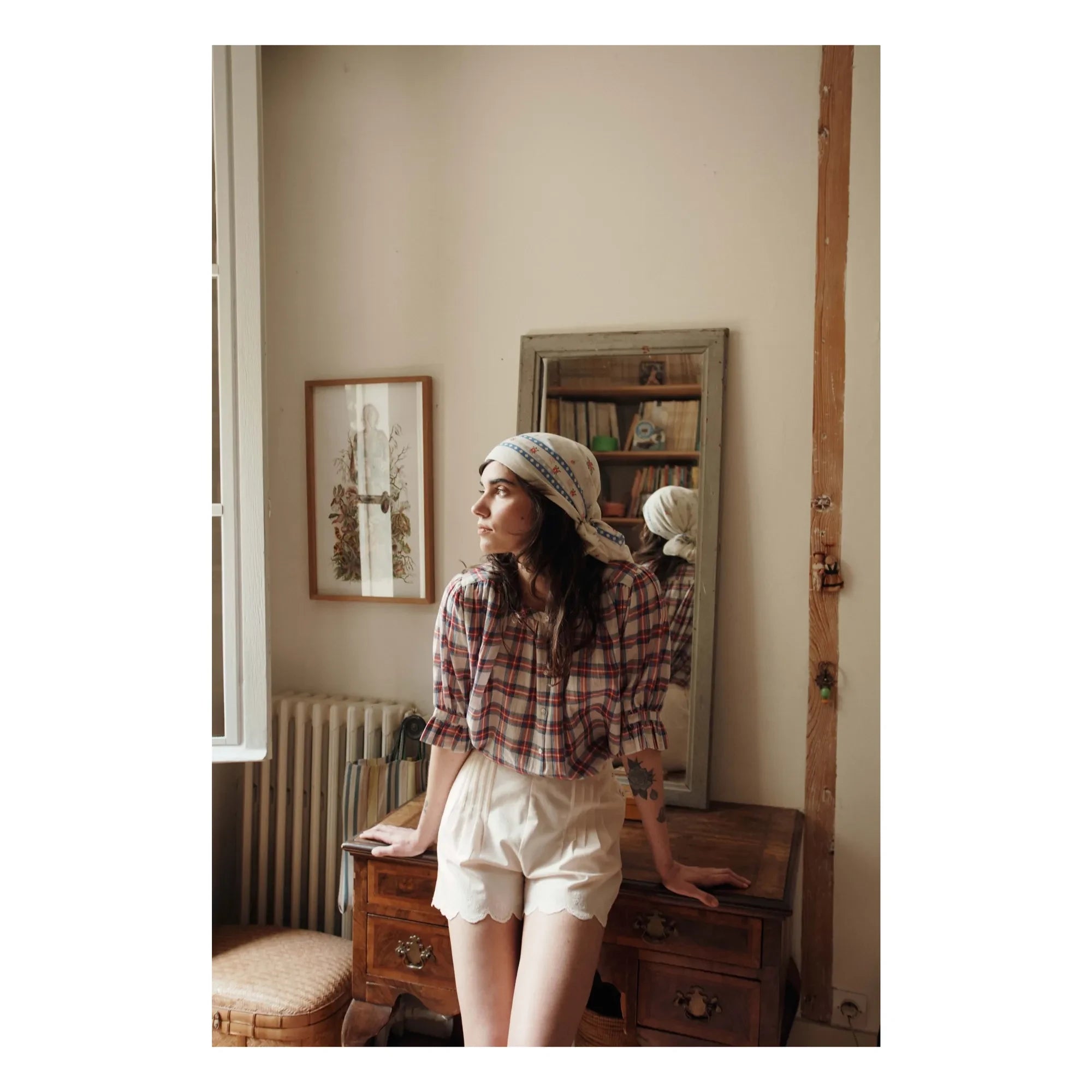Emile et Ida - Blusa de cuadros de algodón Khadi | Roja