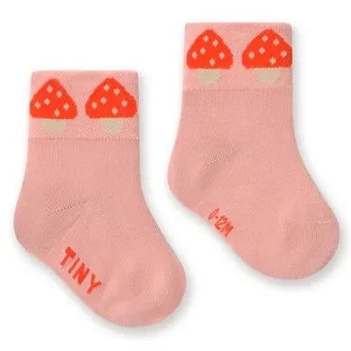 Tinycottons - Calcetines rosas de bebé con forma de seta