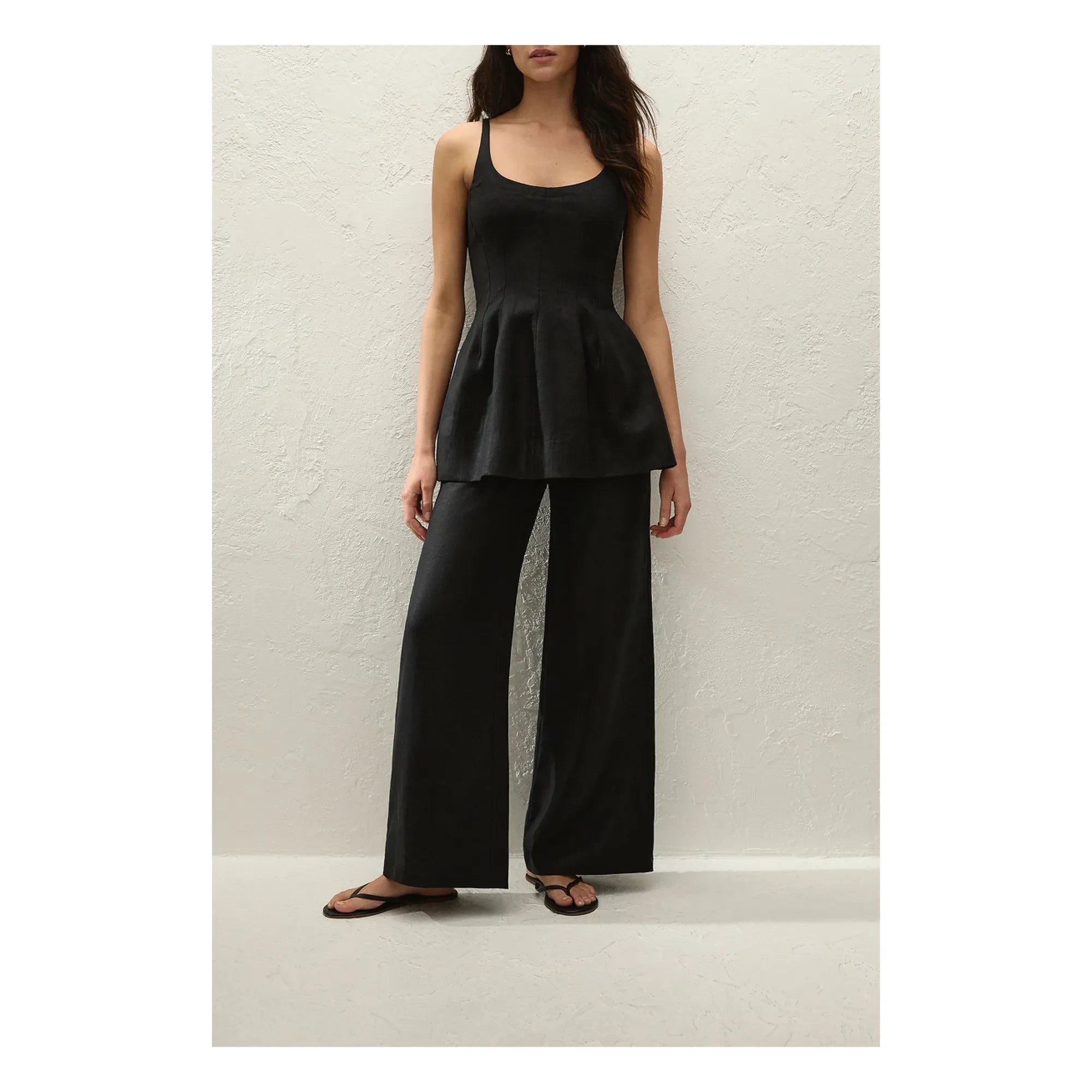 Faithfull the Brand - Top de lino y algodón Syna | Negro