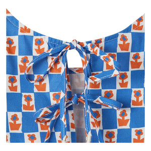 Fabula - Top con volantes Damier Flowers | Azul