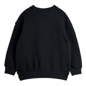 Mini Rodini - Sudadera de algodón orgánico con rayas de alien | Negro