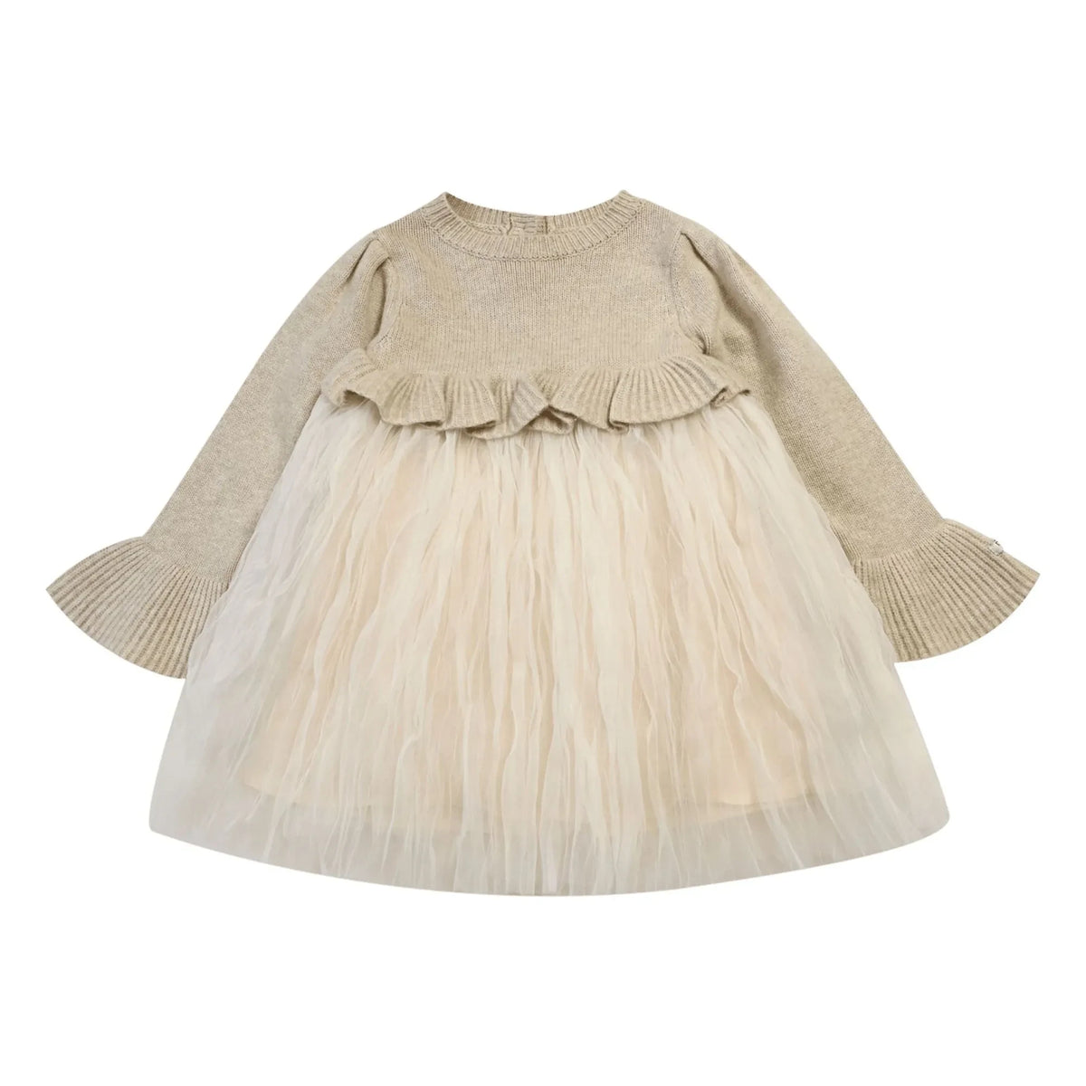 Donsje - Vestido Paulien de doble material | Chalk