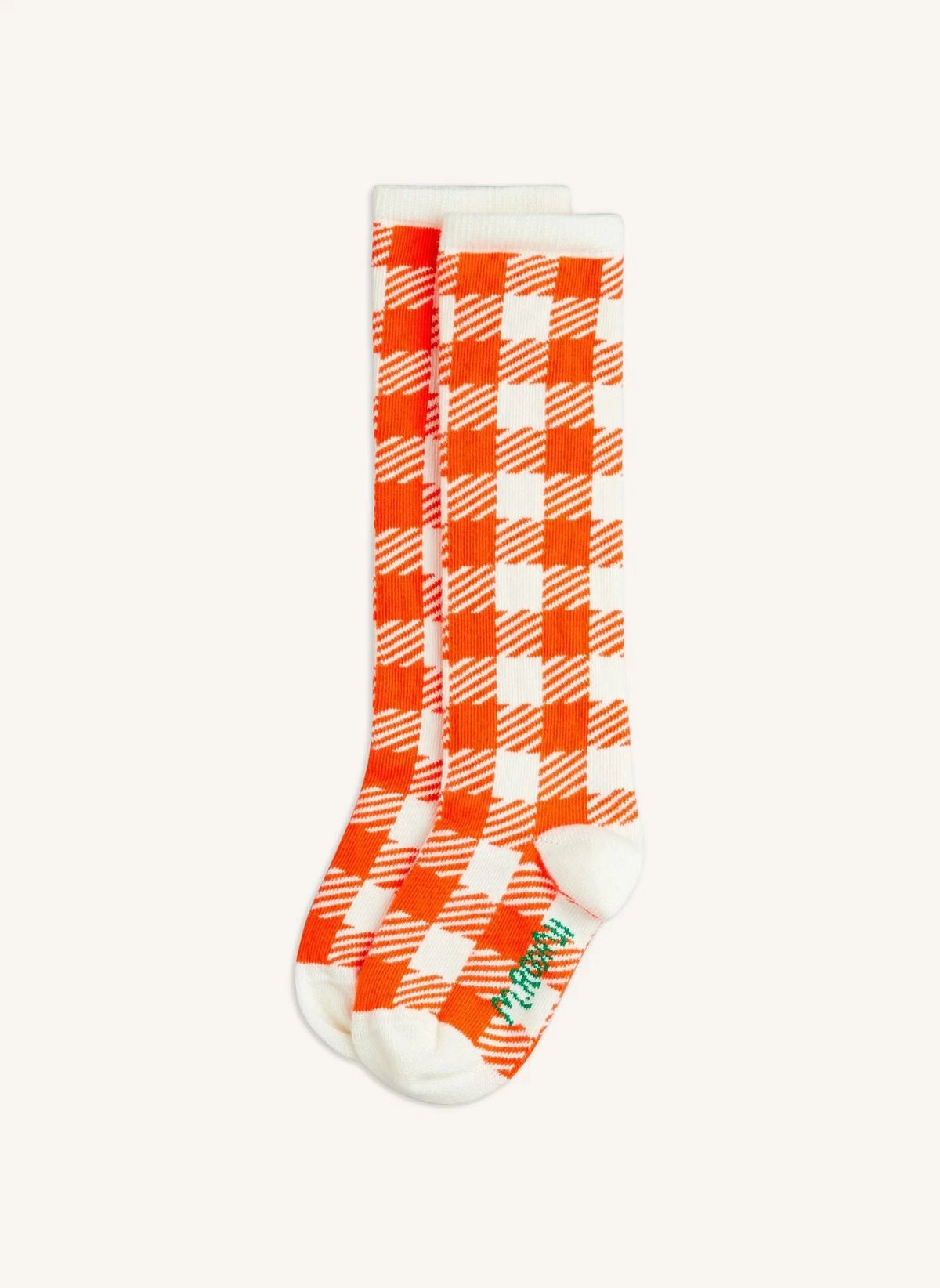 Mini Rodini - Calcetines hasta la rodilla de gingham orgánico | Rojo