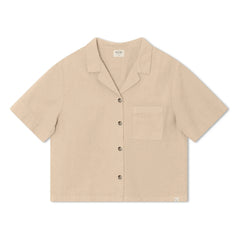 Matona - Camisa de algodón orgánico Seersucker arena
