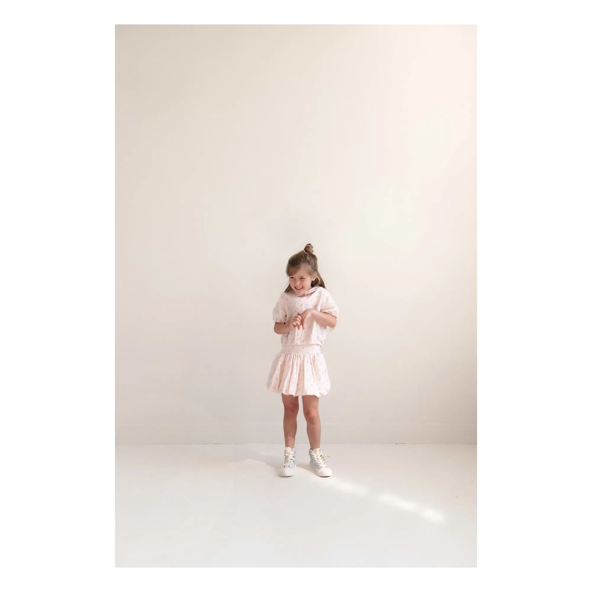 Jenest - Falda Globo Betty Lunares Algodón Orgánico | Rosa Palo