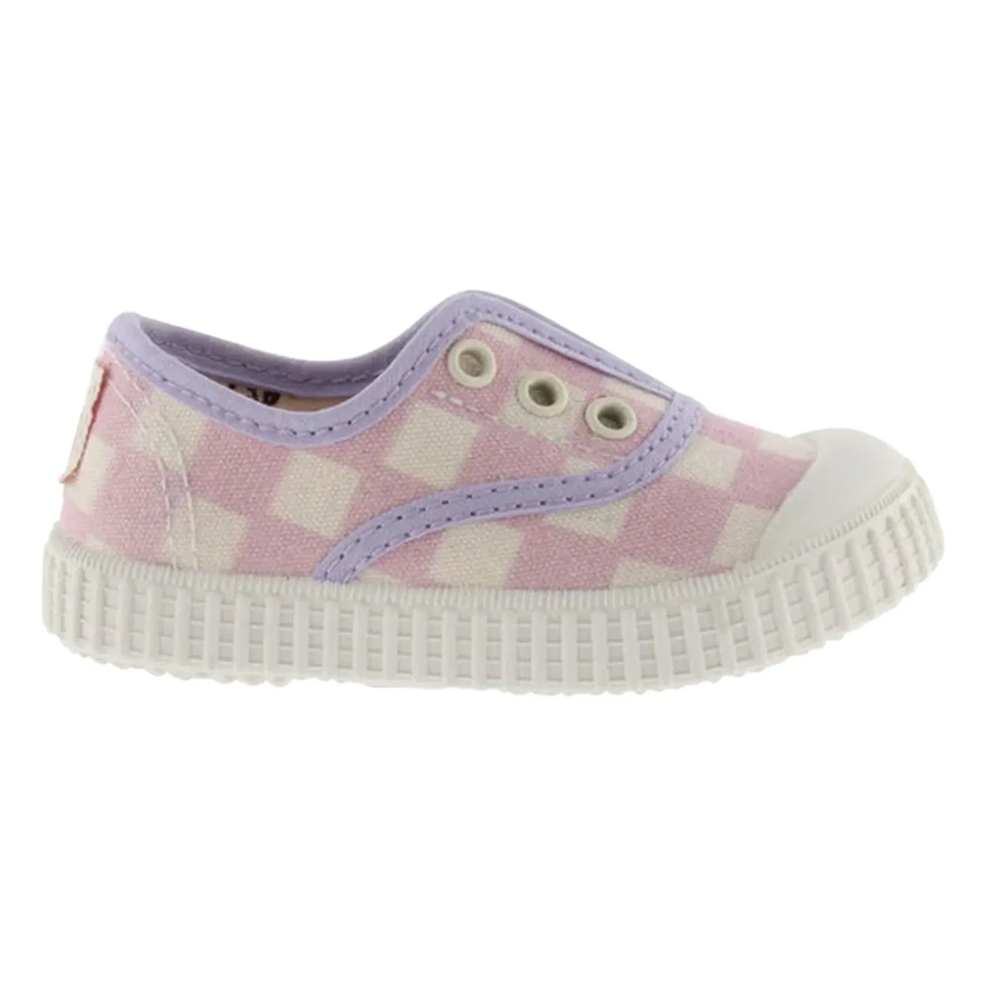 Victoria - Zapatillas de lona a cuadros rayados | Rosa