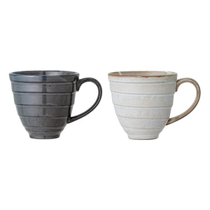 Bloomingville - Tazas de gres Masame - Set de 2 | Blanco
