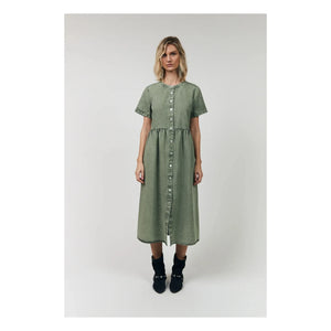 Lollys Laundry - Vestido de algodón Aliya | Caqui