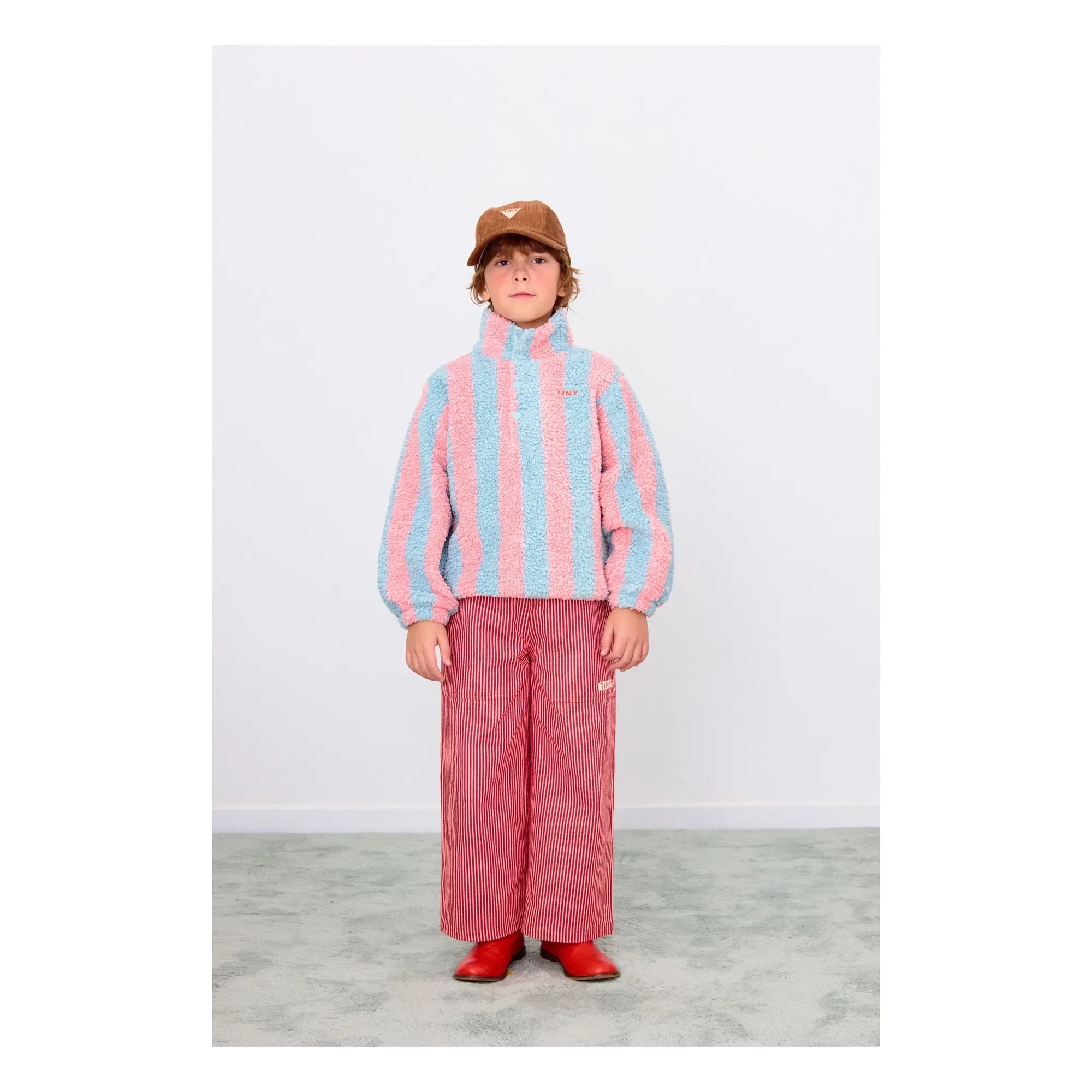 Tinycottons - Sudadera sherpa a rayas | Rosa