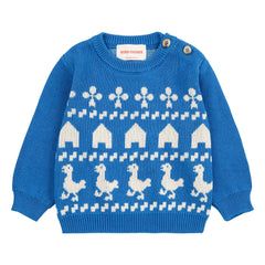 Bobo Choses - Jersey de punto de algodón orgánico con diseño de granja | Azul