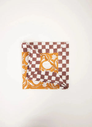 Olsson & Jensen - Servilletas Pomona con estampado de granada - Set de 4 | Mostaza