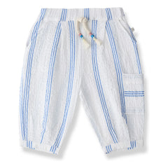 1+ en la familia - Pantalones de rayas Capras | Azul claro