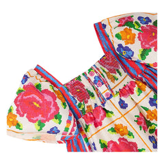 Fabula - Vestido con volantes en las mangas y estampado floral | Rosa