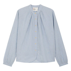 Leon & Harper - Blusas de algodón orgánico a rayas Cirus | Azul