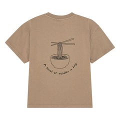 brunobruno nation - Nanna Nouilles Camiseta de Algodón Orgánico | Marrón
