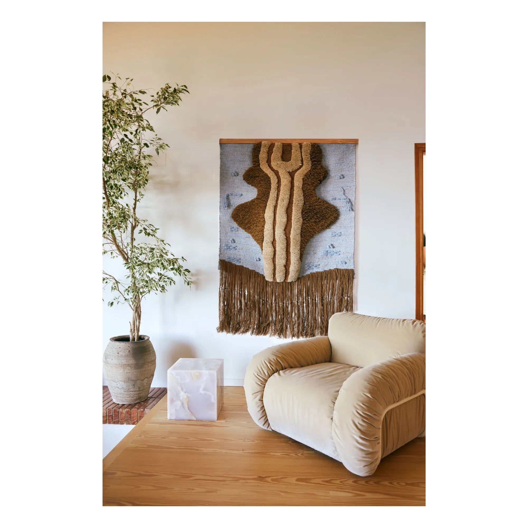 HKliving - Sillón de terciopelo Arc | Crema