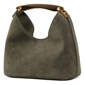 Elleme - Mini bolso boomerang en piel granulada | Caqui