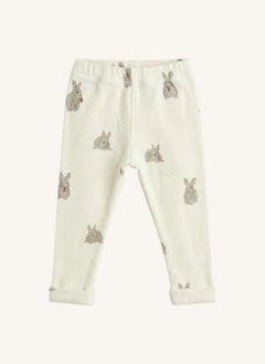 Studio Bohème - Leggings de algodón orgánico con estampado de conejo | Crudo