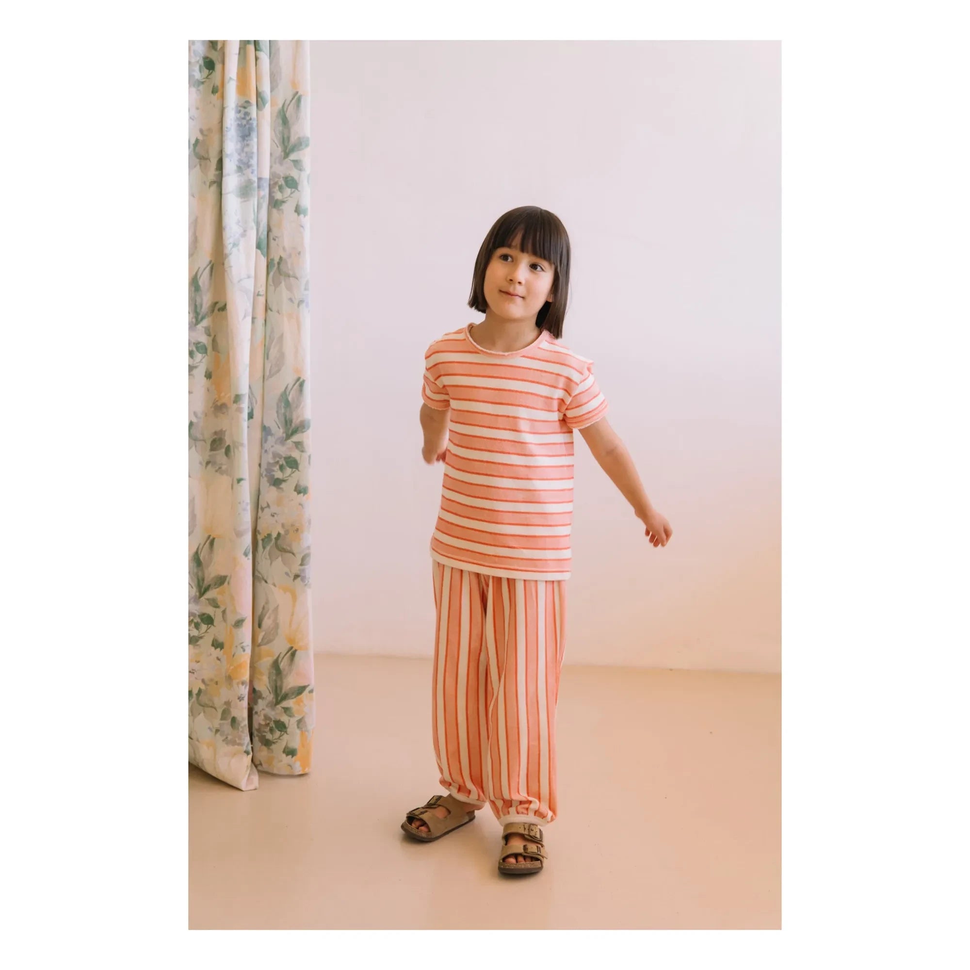 Studio Bohème - Pantalón Porgy de Algodón Orgánico a Rayas | Rosa