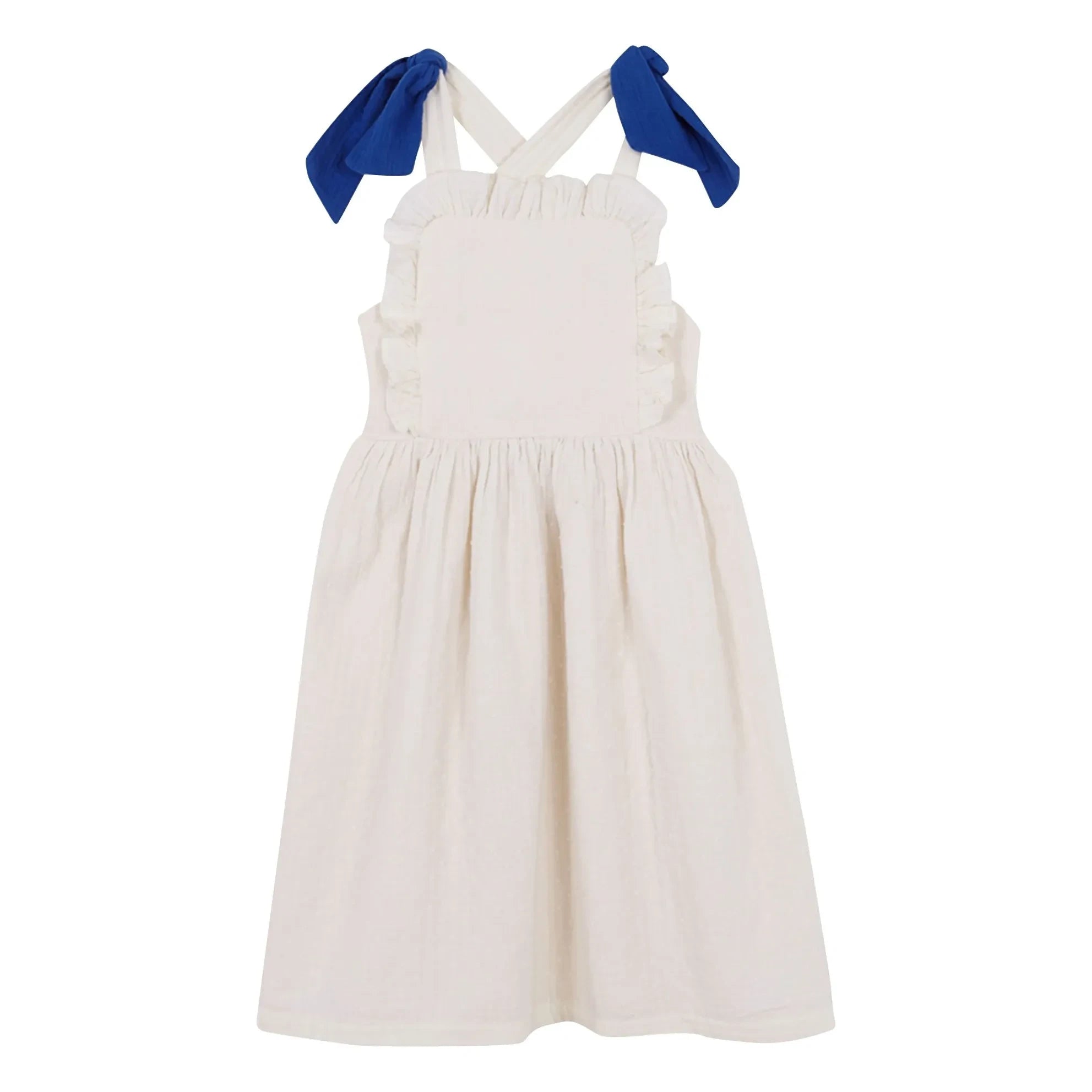 birinit - Vestido Midi de Algodón Orgánico Plumeti | Marfil