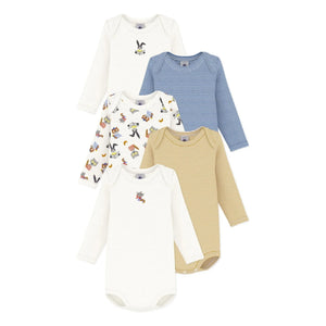 Petit Bateau - 5'li Organik Pamuk Hayvan Body Seti | Beyaz