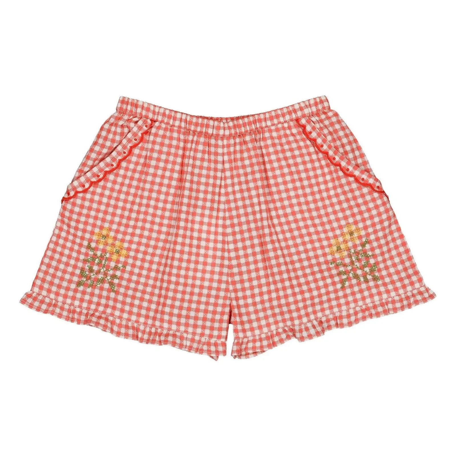 Hola Simone - Pantalones cortos Dina Vichy | Rojo