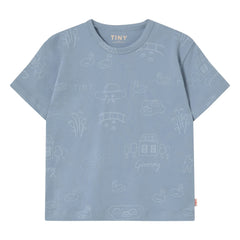 Tinycottons - Camiseta cisnes pequeños algodón orgánico | Azul grisáceo