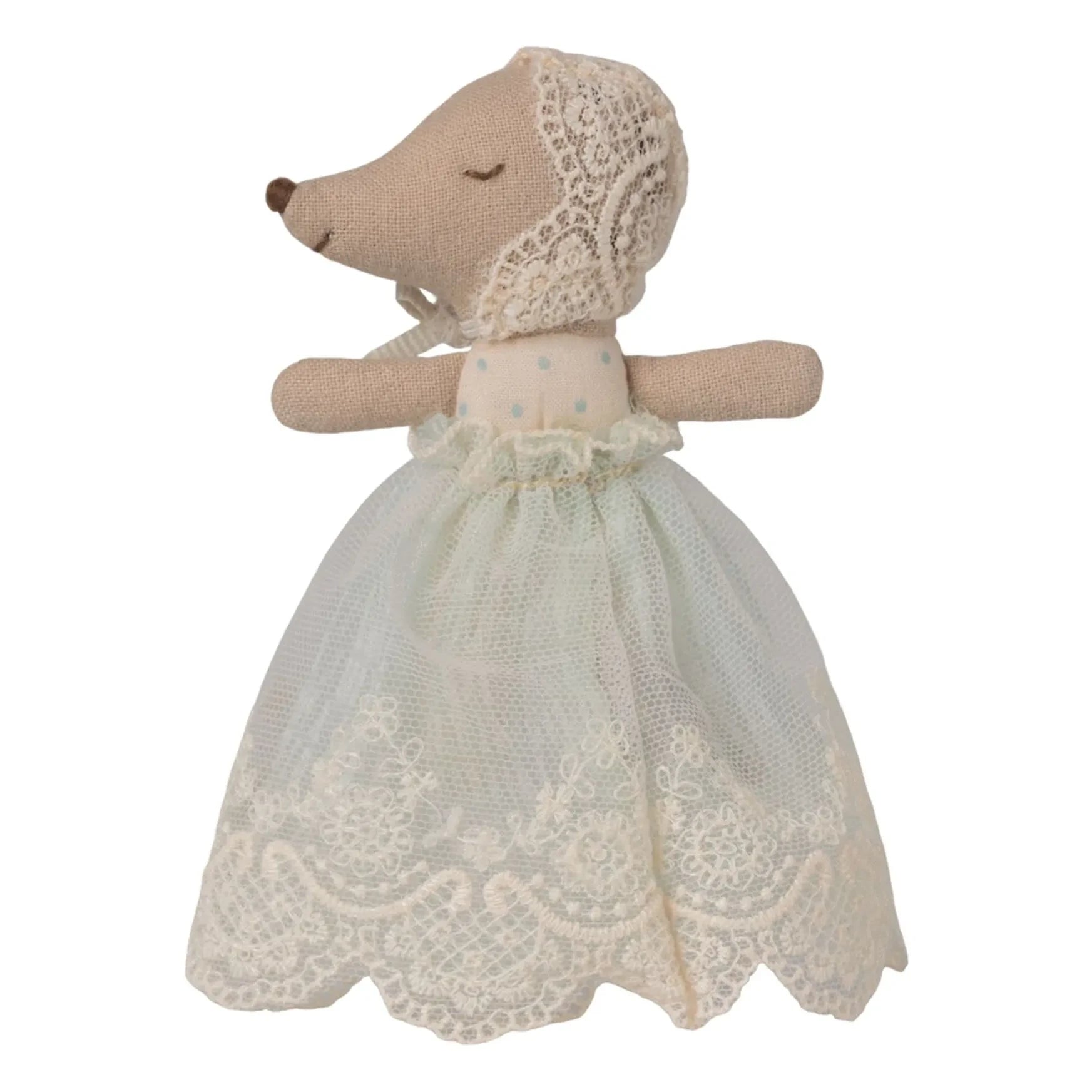 Maileg - Ratón bebé con vestido | Verde menta