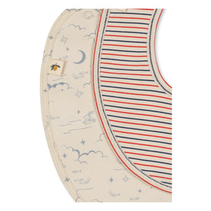 Konges Sløjd - Baberos pañuelo Marino - Pack de 2 | Beige