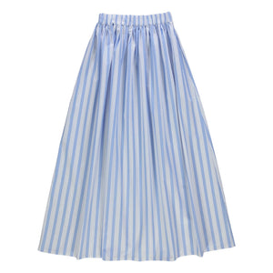 Poudre Organic - Falda de Popelina de Algodón a Rayas Azul Chia