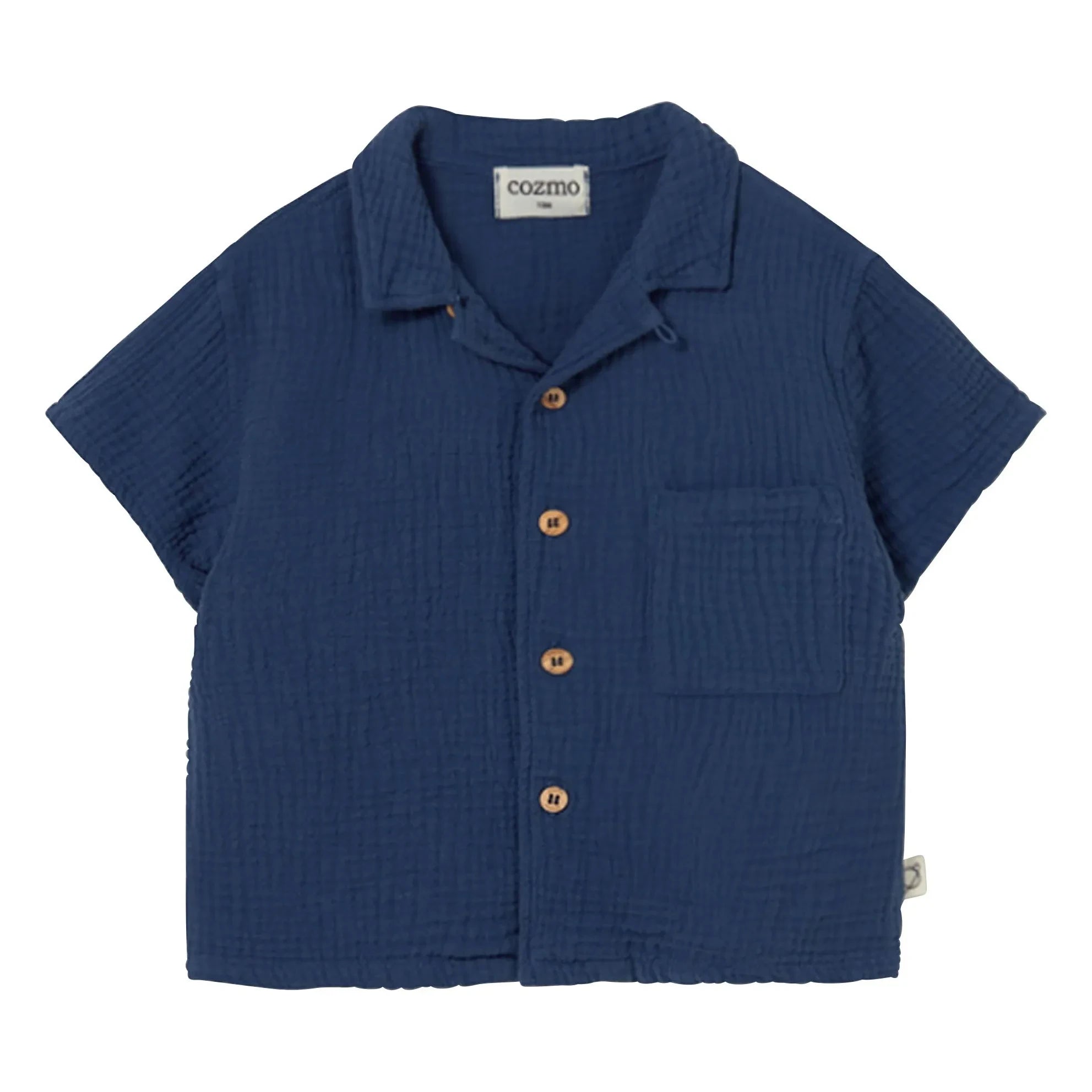 Cozmo - Abel Camisa de Gasa de Algodón | Azul Marino