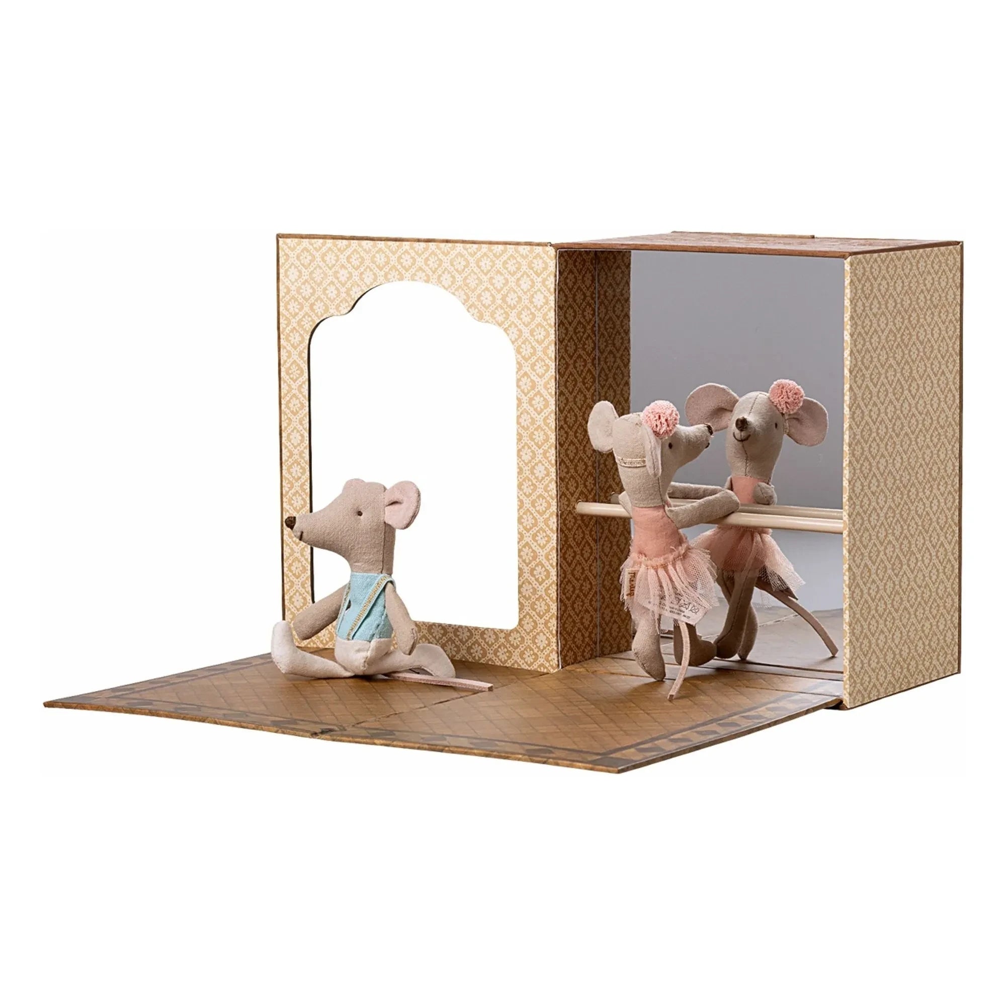 Maileg - Estudio de baile con ratones hermana pequeña y hermano pequeño