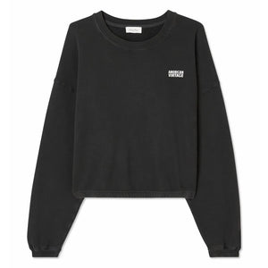 American Vintage - Izubird Pamuklu Sweatshirt | Kömür grisi