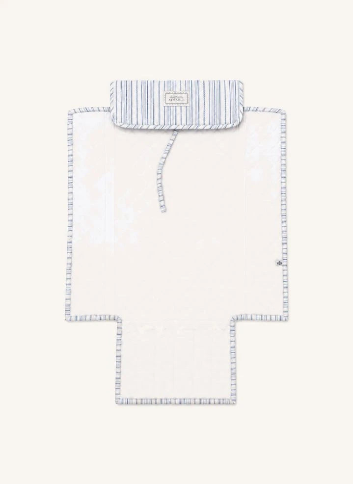 Editions Aimable - Cama de viaje Marcel nomad | Popelín a rayas Azure