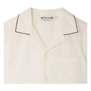 Bonpoint - Camisa con bordado Steve Algodón orgánico | Crema